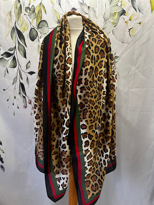 Leopard Print Silk Scarf