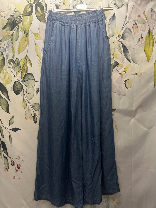 Denim Wide Leg Trousers