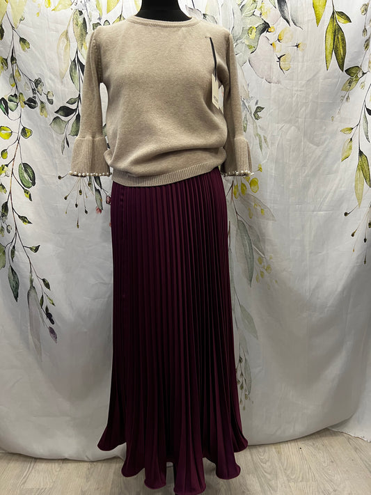 Satin Pleated Skirt