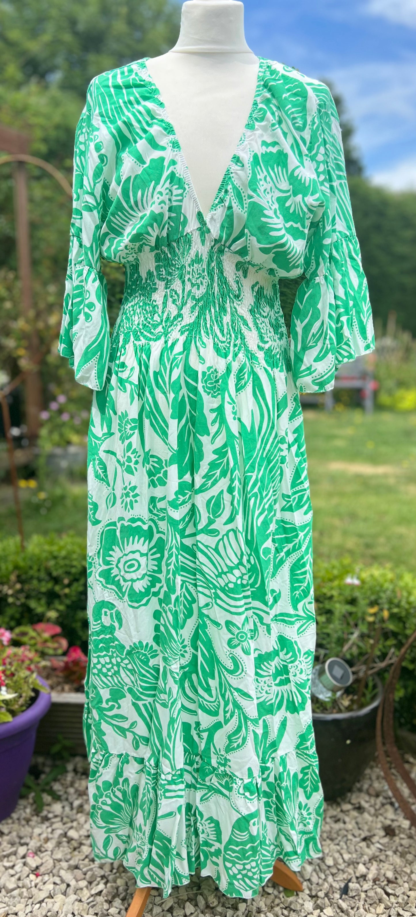 Tropical Print Maxi Dress