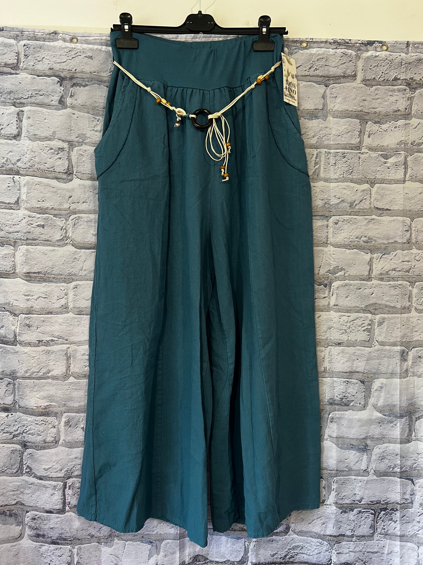 Wide Leg Linen Trousers