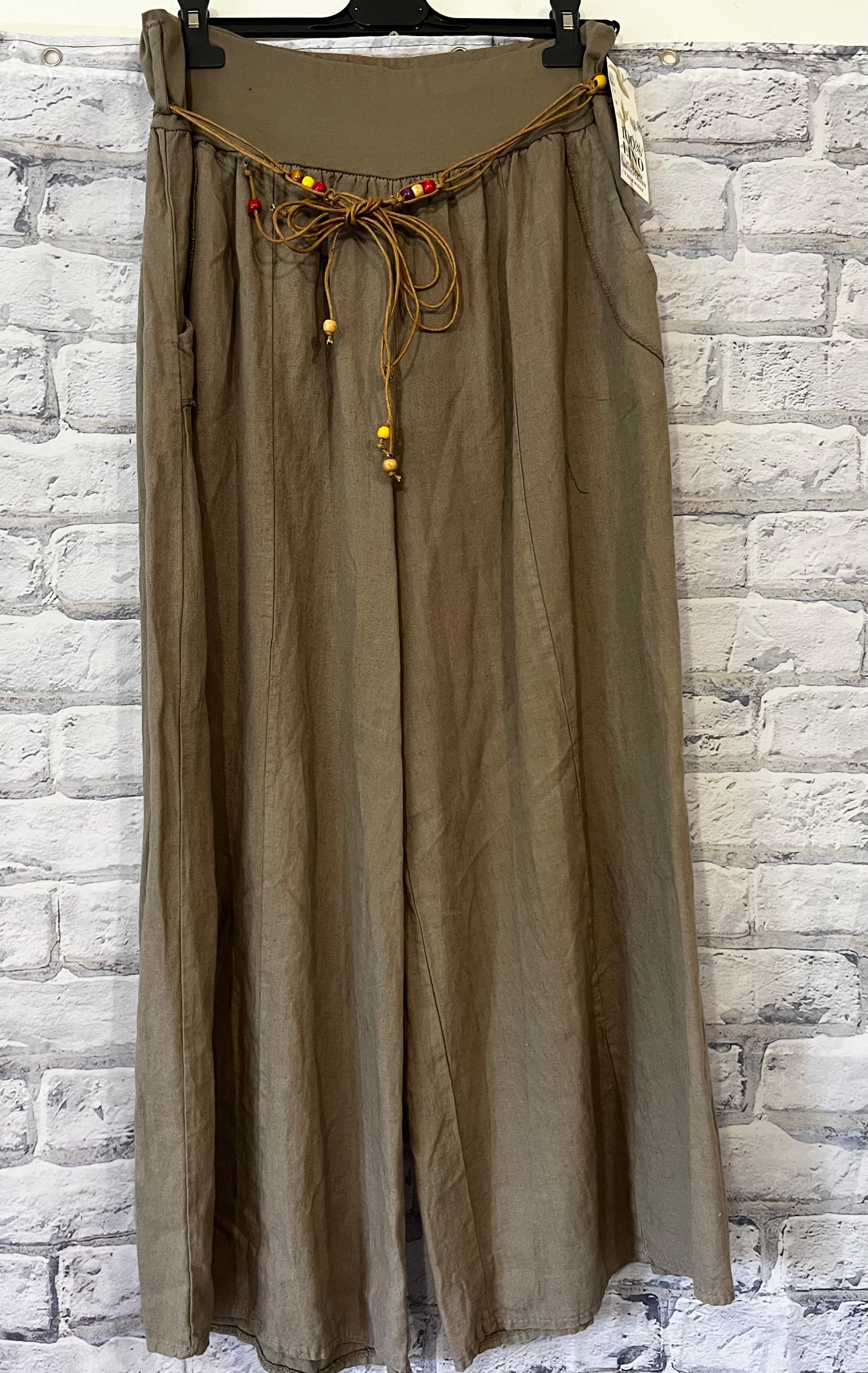 Wide Leg Linen Trousers