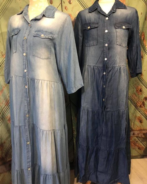 Tiered Denim Dress