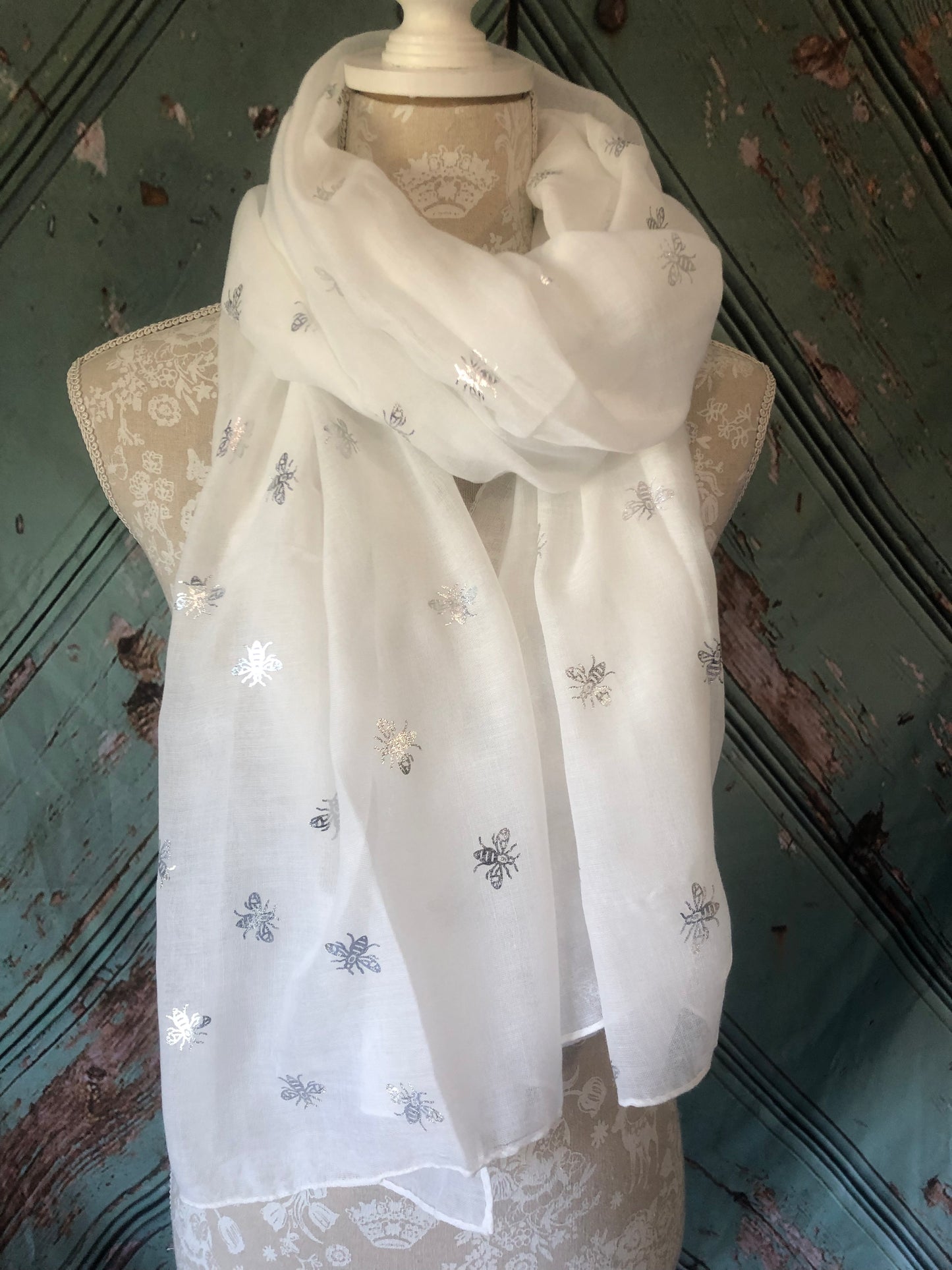 Silver Bees Scarf