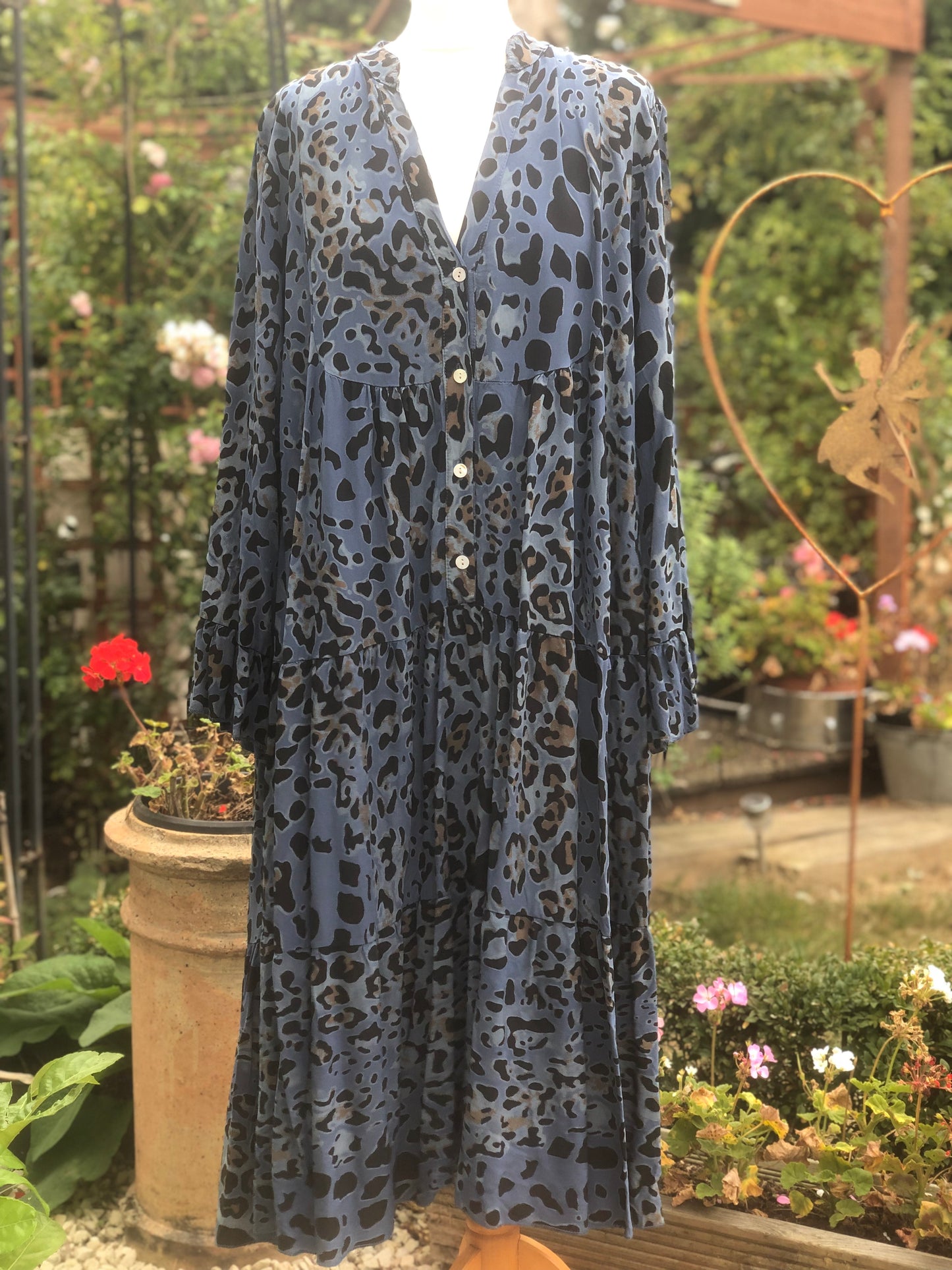 Button Down Leopard Print Dress